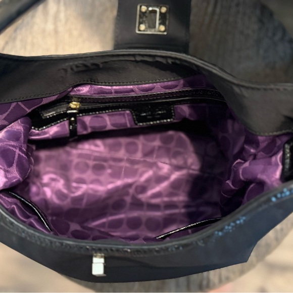 Kate Spade Hobo Turnlock Nylon Patent Leather Black Shoulder Bag never used - Picture 9 of 9